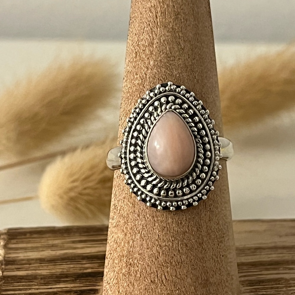 New 925 Solid Sterling Silver Pink Opal Gemstone … - image 1